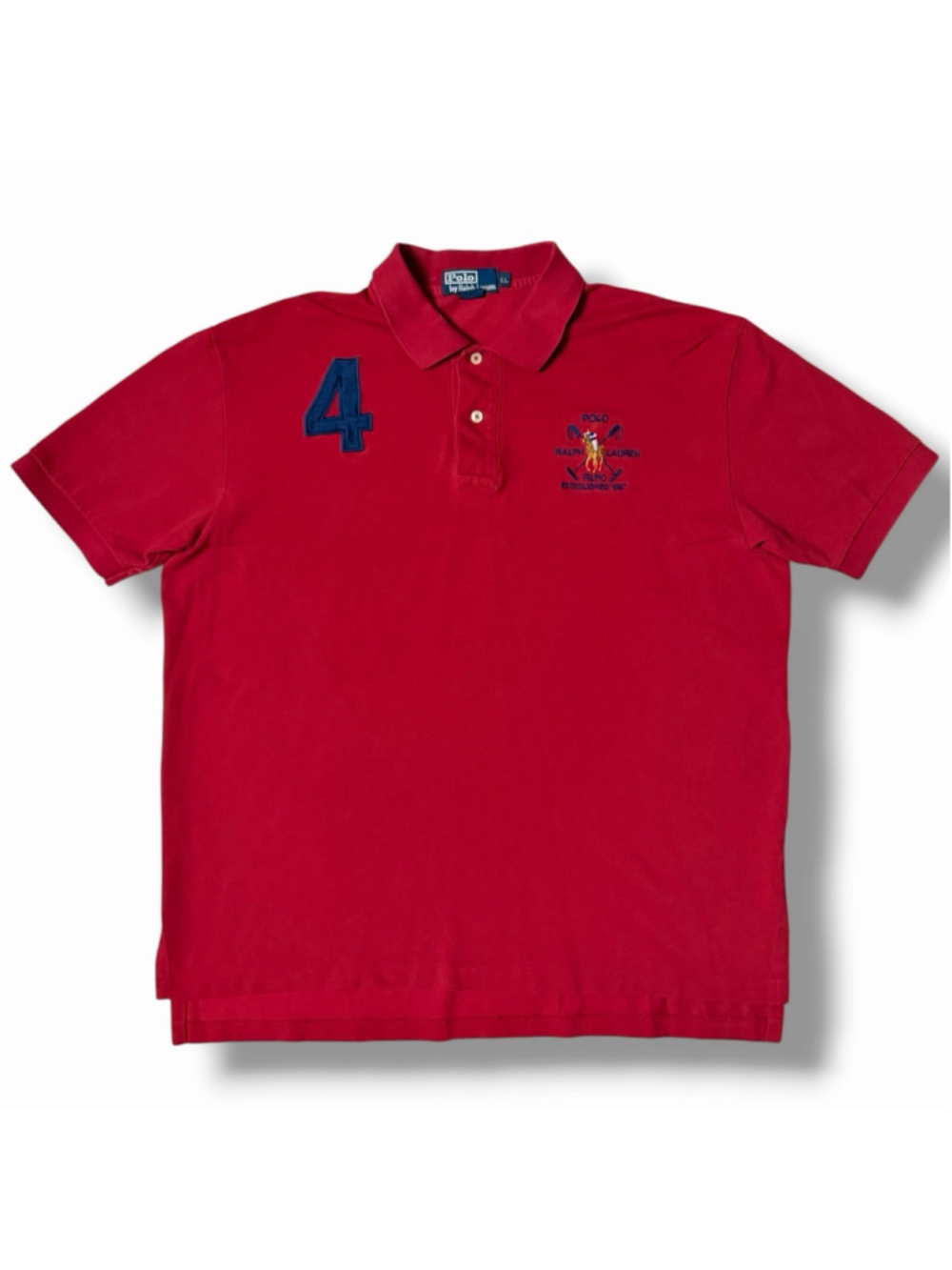 VTG Polo Ralph Lauren Shirt Mens XL Red Embroidered Rugby RLPC Golf #4 Cotton